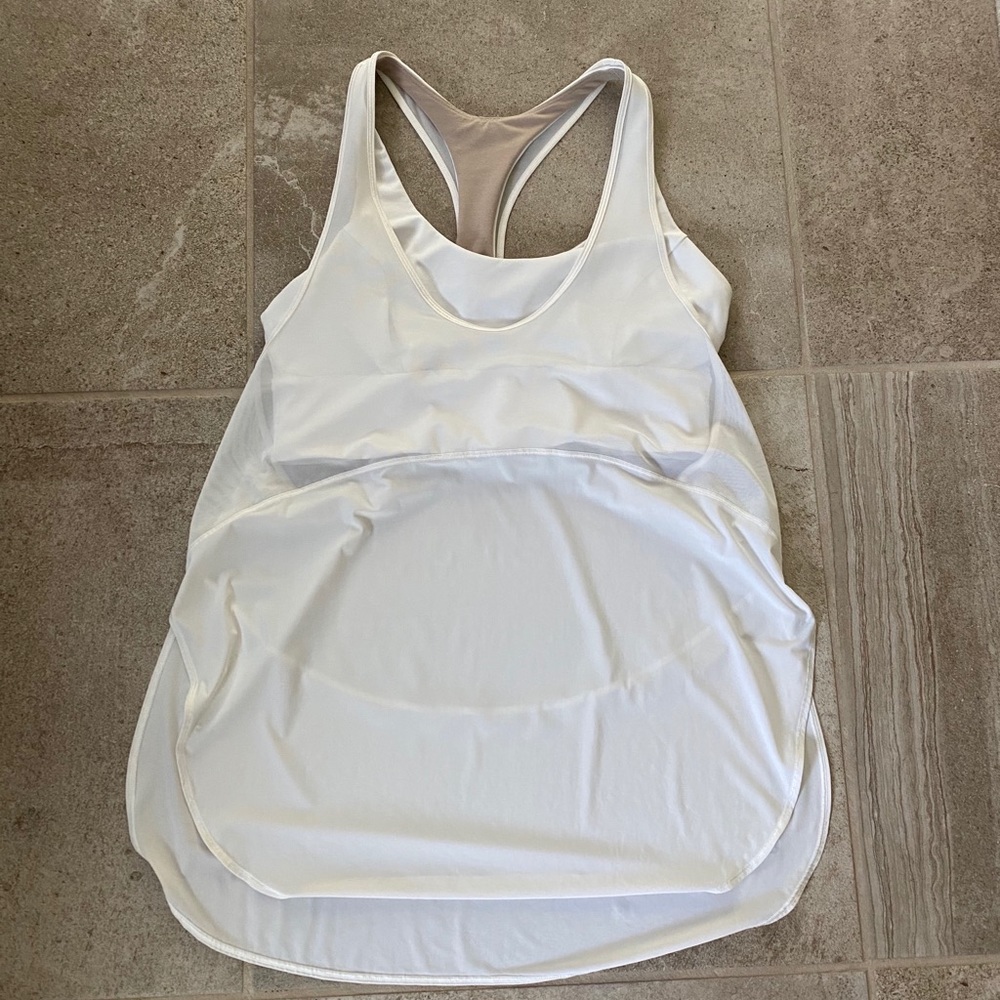 lululemon athletica White Scoop Neck Racerback Tank